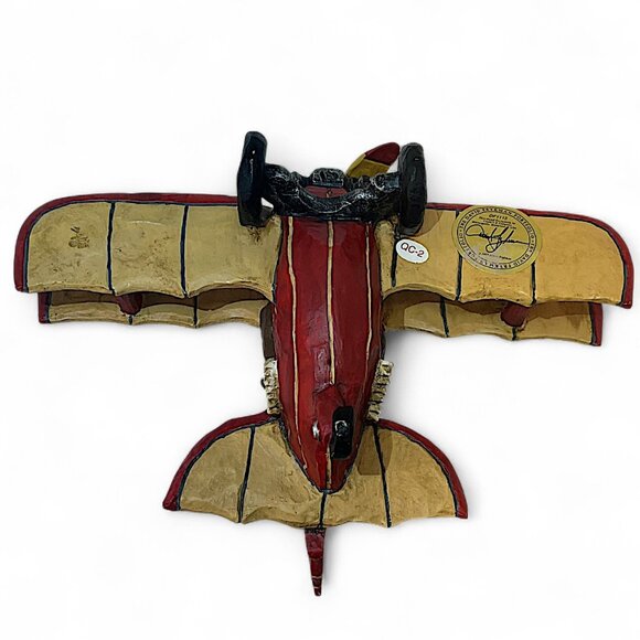 David Frykman Santa In Airplane Figurine DF1113 1997 Signed 9" x 6" x 4" Vintage - Picture 5 of 8